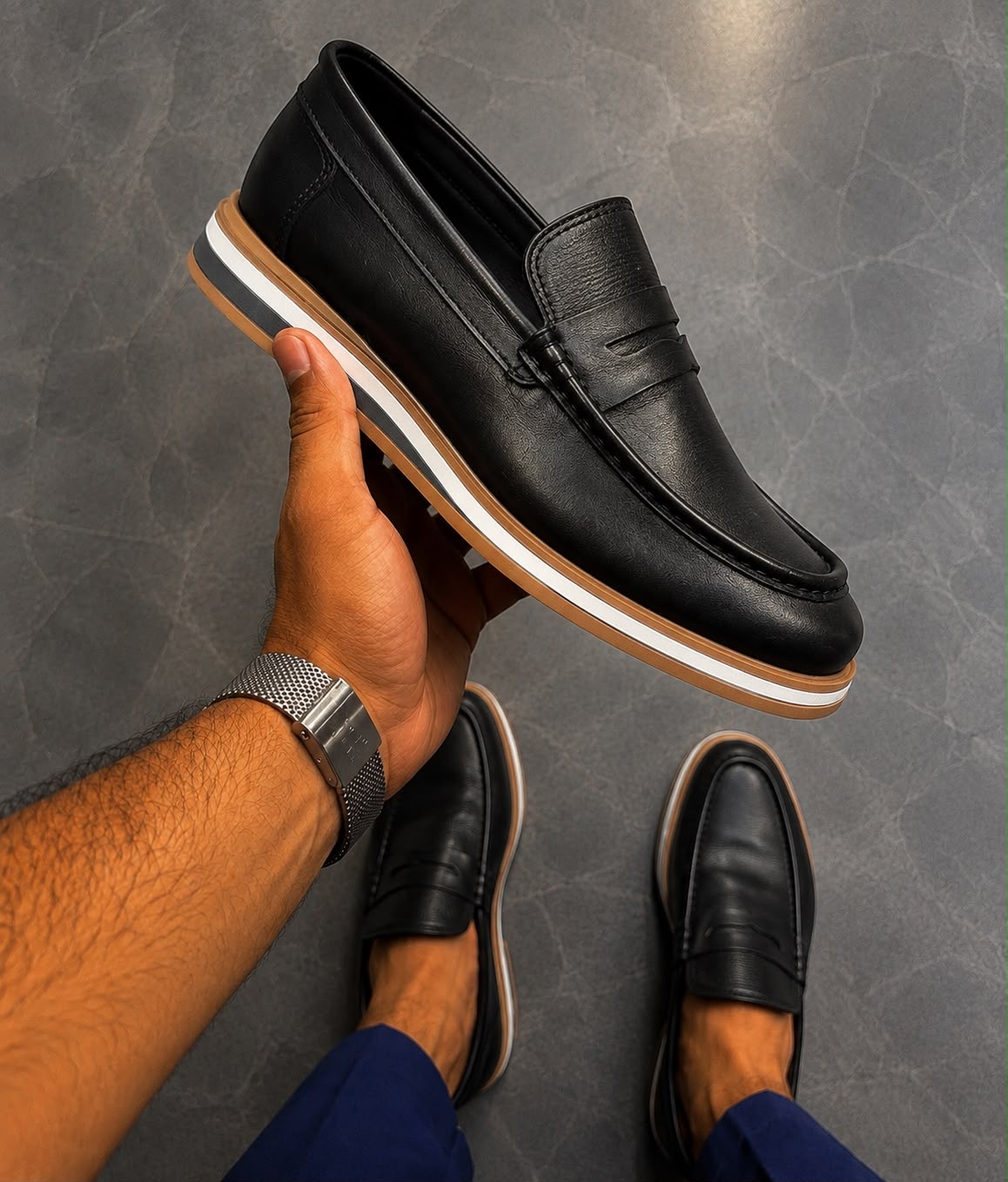 MOCASSIM PRETO EM COURO BOVINO